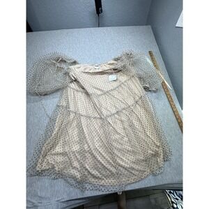 Arula‎ Pink Polka Dot Dress Fit A Line Dress Size C (3X) Cottage Fairy